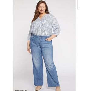 NWT NYDJ Women’s 16W Teresa Wide Leg Jeans Plus Size High Rise Flare Western
